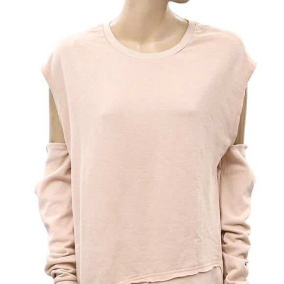 Sanctuary double shoulder cutout top long sleeve‎ sweatshirt sz S - Picture 1 of 6